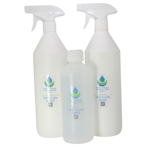 The easy ckean bundle range. One bottle of Drain Cleaner plus, one Odour control spray and one grease remover spray
