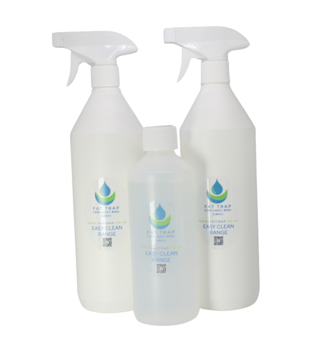 The easy ckean bundle range. One bottle of Drain Cleaner plus, one Odour control spray and one grease remover spray