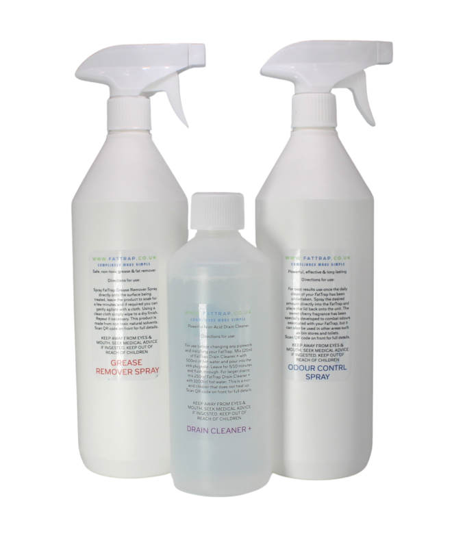 a photo of theback of the products which make up the easy clean range bundel